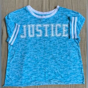 EUC JUSTICE Girl’s Cropped Ringer Team Short-Sleeve T-Shirt Light & Bright Size8